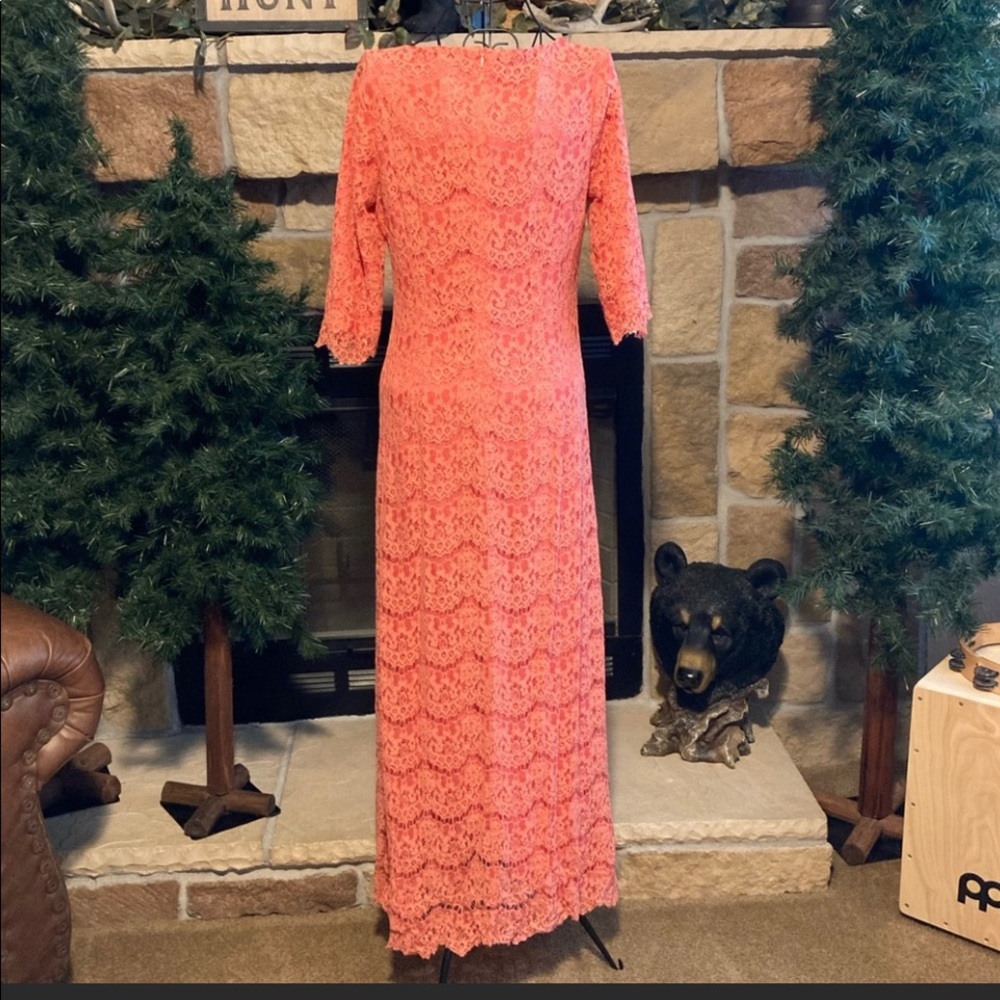 Beautiful Coral dainty jewels dress perfect for church weddings prom 🌸🌺